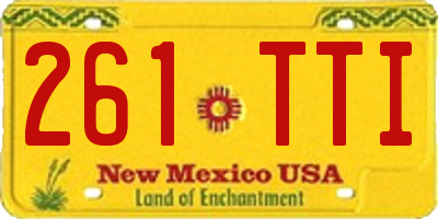 NM license plate 261TTI
