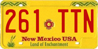 NM license plate 261TTN