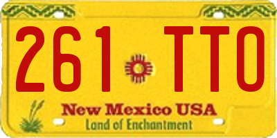 NM license plate 261TTO