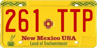 NM license plate 261TTP