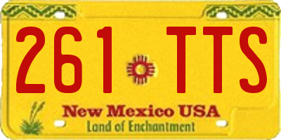 NM license plate 261TTS