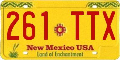 NM license plate 261TTX