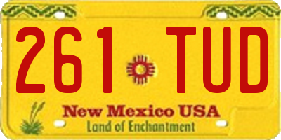 NM license plate 261TUD