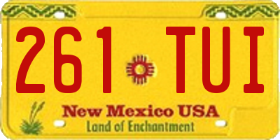 NM license plate 261TUI