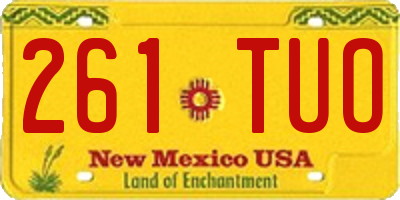 NM license plate 261TUO