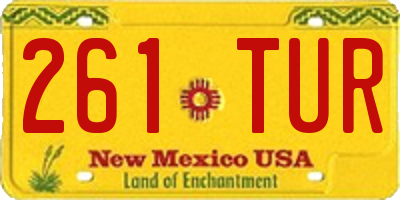NM license plate 261TUR