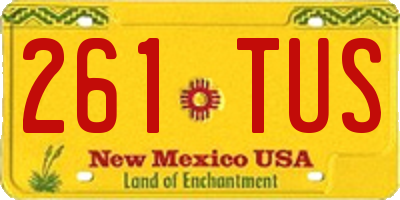 NM license plate 261TUS