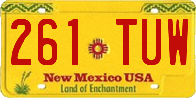 NM license plate 261TUW