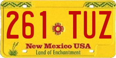 NM license plate 261TUZ