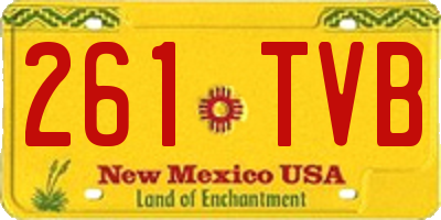NM license plate 261TVB