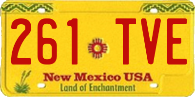 NM license plate 261TVE