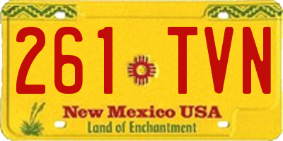 NM license plate 261TVN