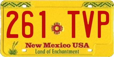 NM license plate 261TVP