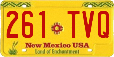 NM license plate 261TVQ