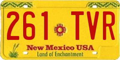 NM license plate 261TVR