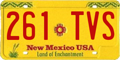 NM license plate 261TVS