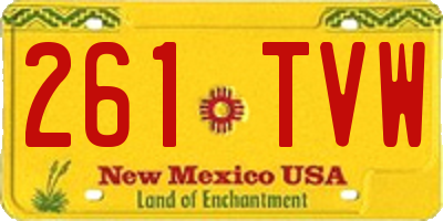 NM license plate 261TVW