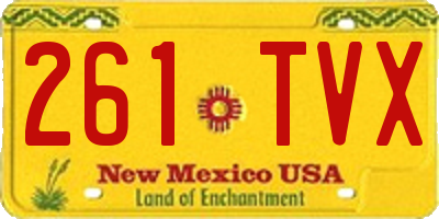 NM license plate 261TVX