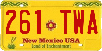 NM license plate 261TWA