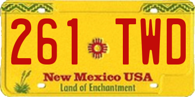NM license plate 261TWD