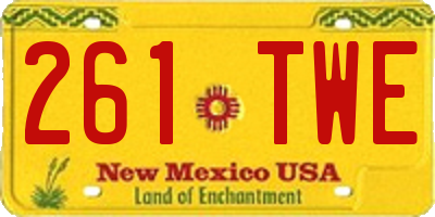 NM license plate 261TWE