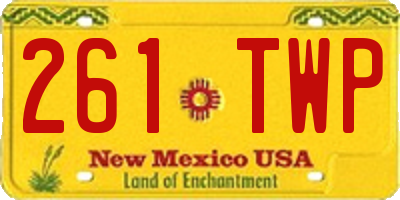 NM license plate 261TWP