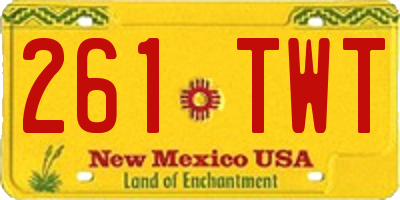 NM license plate 261TWT