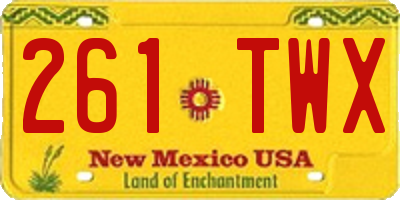 NM license plate 261TWX