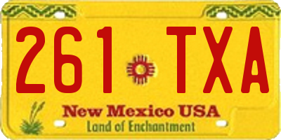 NM license plate 261TXA