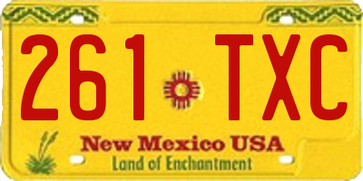 NM license plate 261TXC