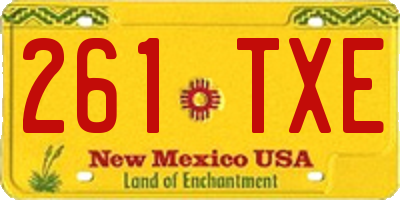 NM license plate 261TXE