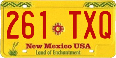 NM license plate 261TXQ