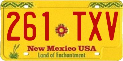 NM license plate 261TXV