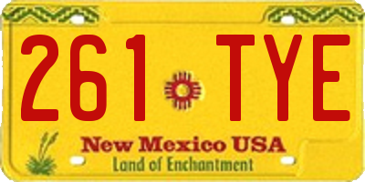 NM license plate 261TYE