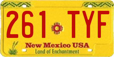 NM license plate 261TYF
