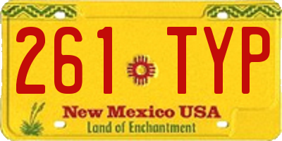 NM license plate 261TYP