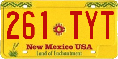 NM license plate 261TYT