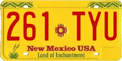 NM license plate 261TYU
