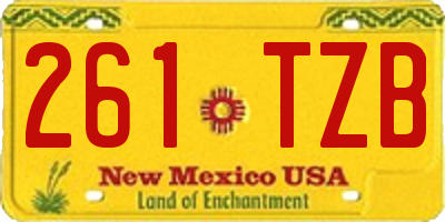 NM license plate 261TZB