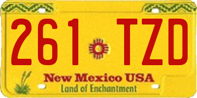 NM license plate 261TZD