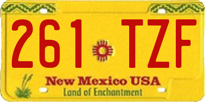 NM license plate 261TZF
