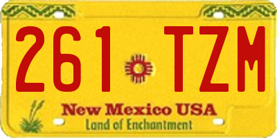 NM license plate 261TZM