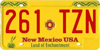 NM license plate 261TZN