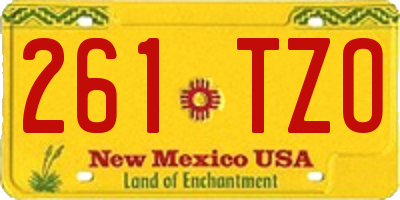 NM license plate 261TZO