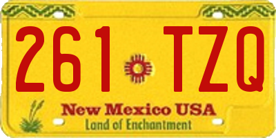 NM license plate 261TZQ
