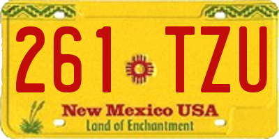 NM license plate 261TZU