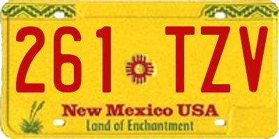 NM license plate 261TZV