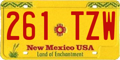 NM license plate 261TZW