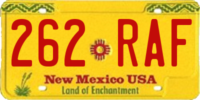 NM license plate 262RAF