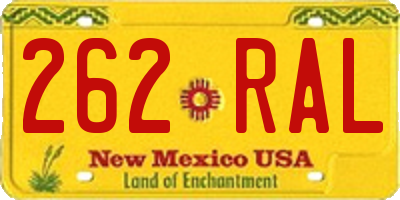 NM license plate 262RAL